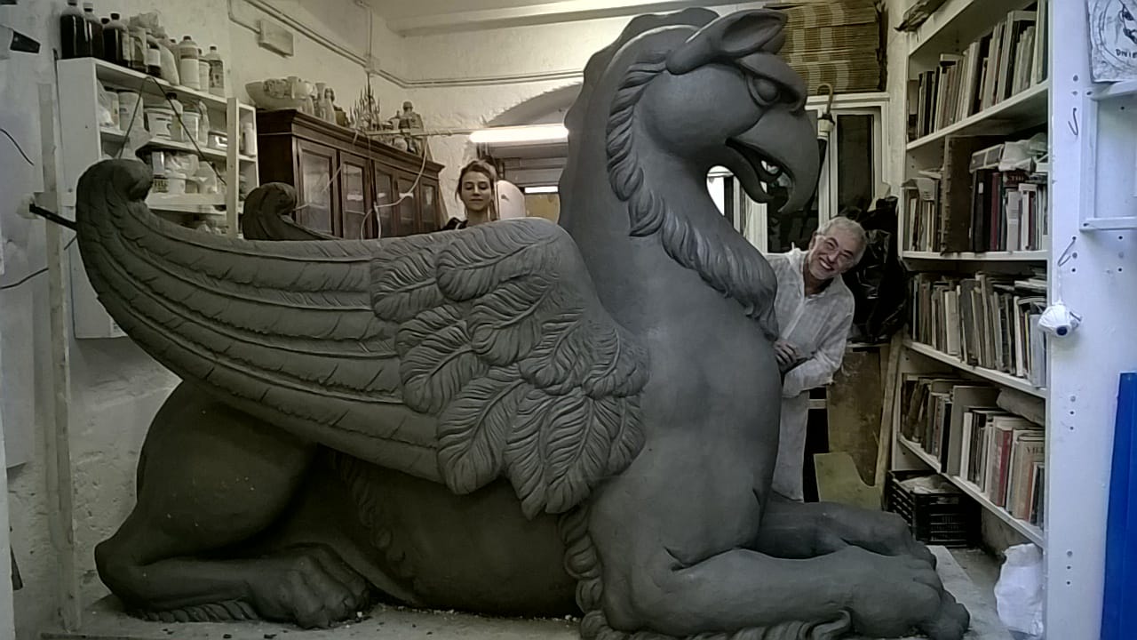 Il Grifone in fase di modellazione